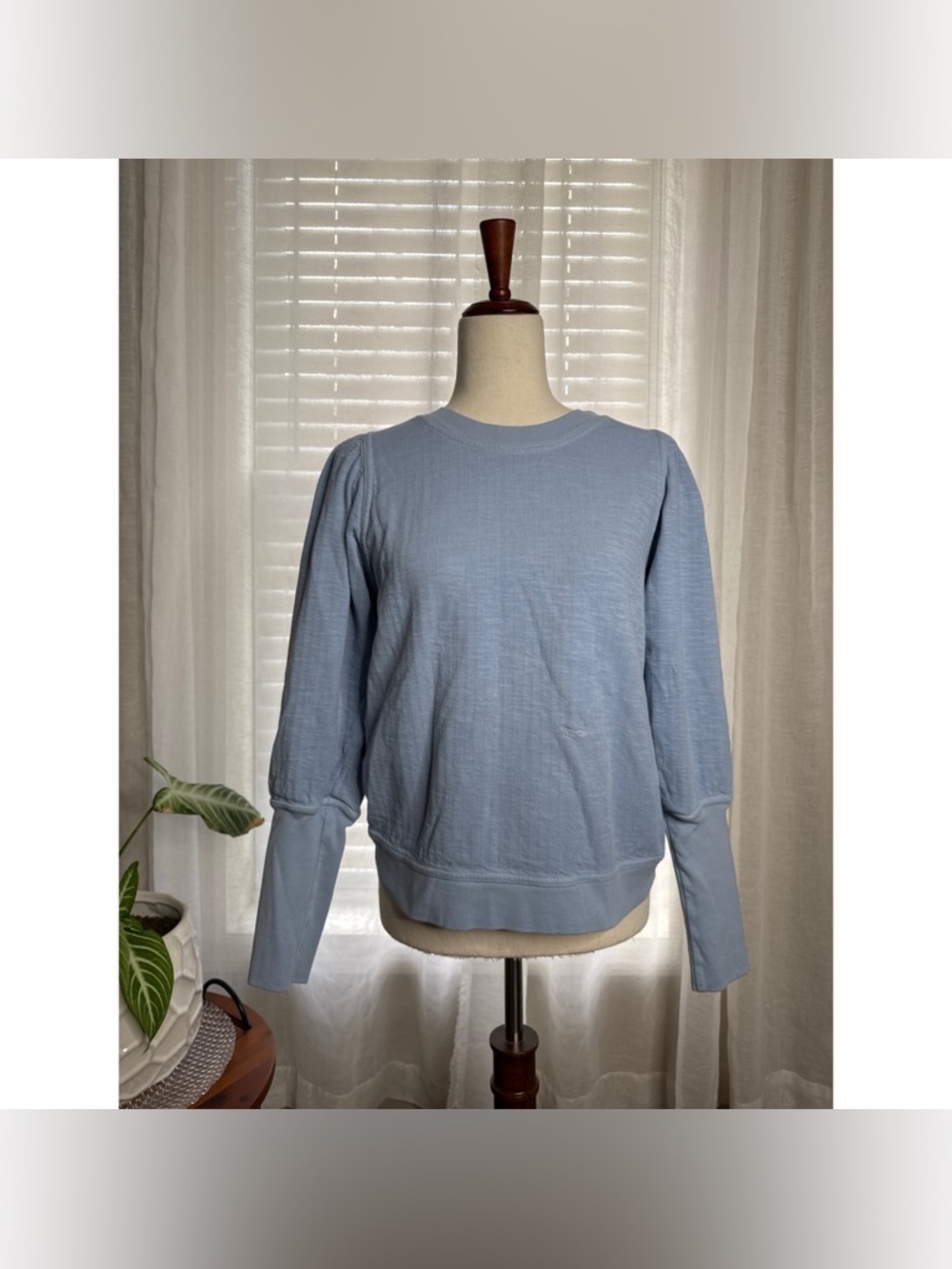 Apiece Apart Balloon Sleeve Organic Cotton Pullover Olimpio Sweatshirt Small